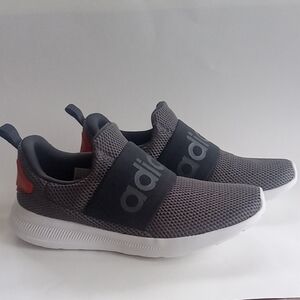 Adidas Gray and Red Mesh Sneakers